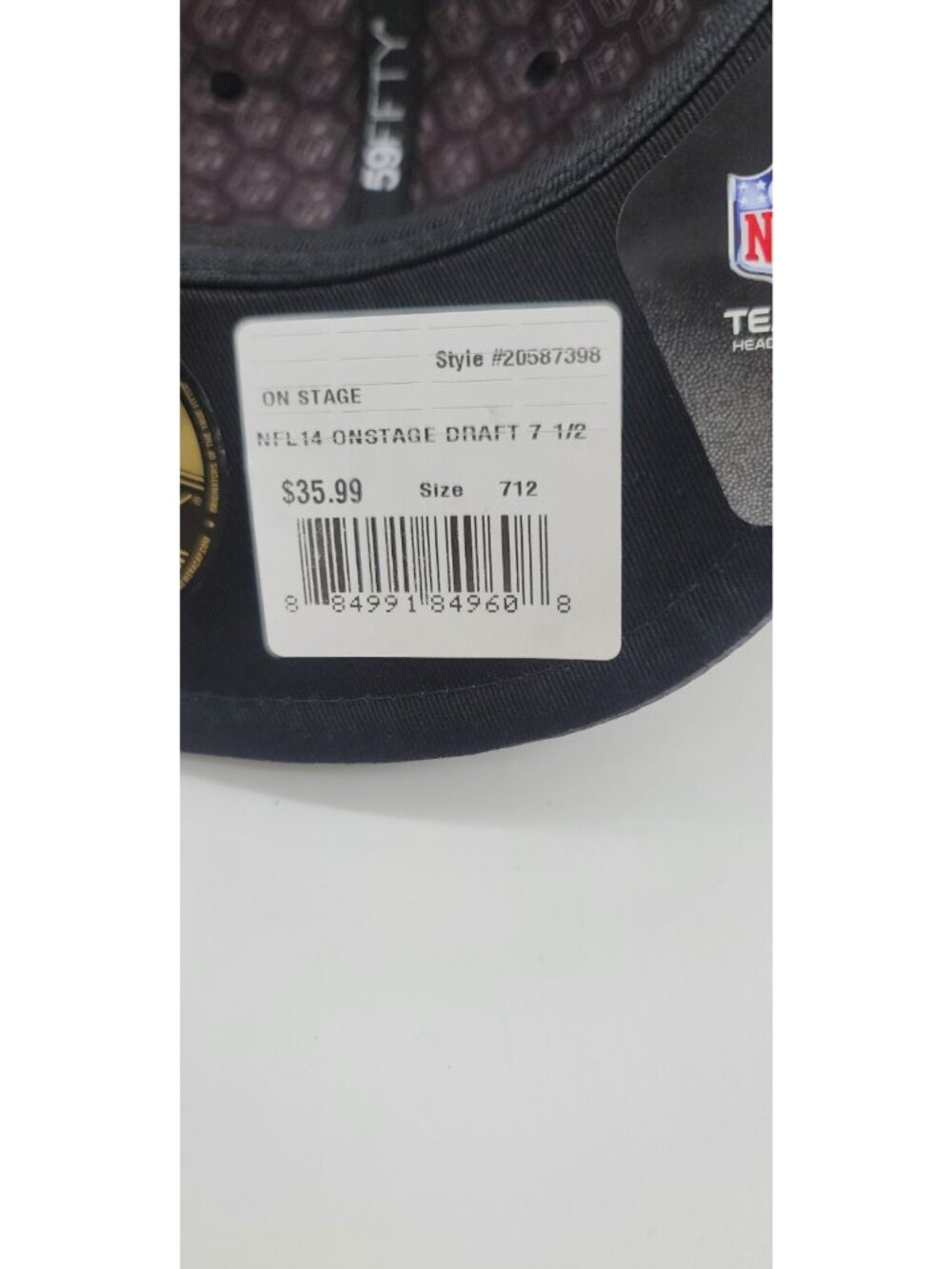 NEW ERA ATLANTA FALCONS unisex 7 1/2 Black L3 HAT CAP 59Fifty NFL sports - Picture 5 of 7
